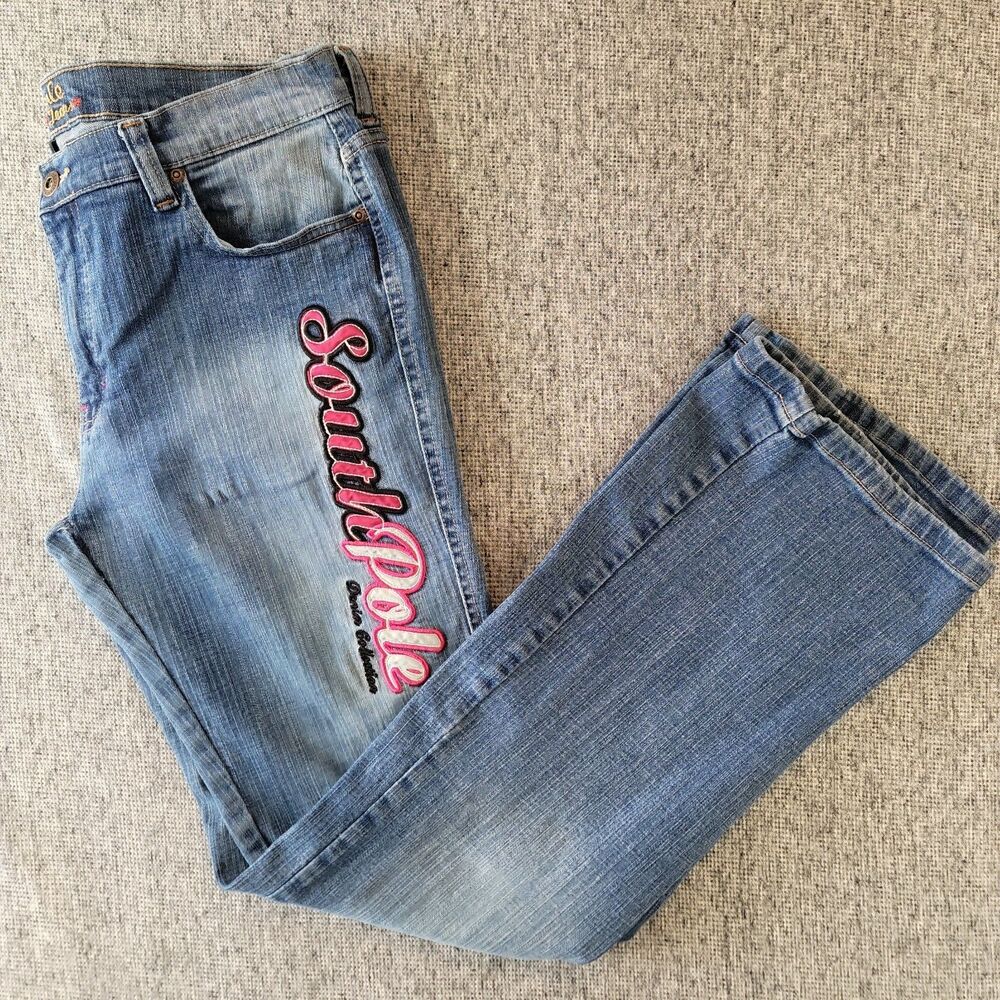 Southpole Jeans Womens 13 Blue Flare Boot Dark Wash Denim Y2K